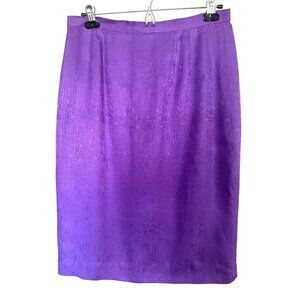 Vintage women's silk purple midi pencil skirt size 10**
